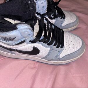 Jordan Kids' Black and Light Blue Sneakers